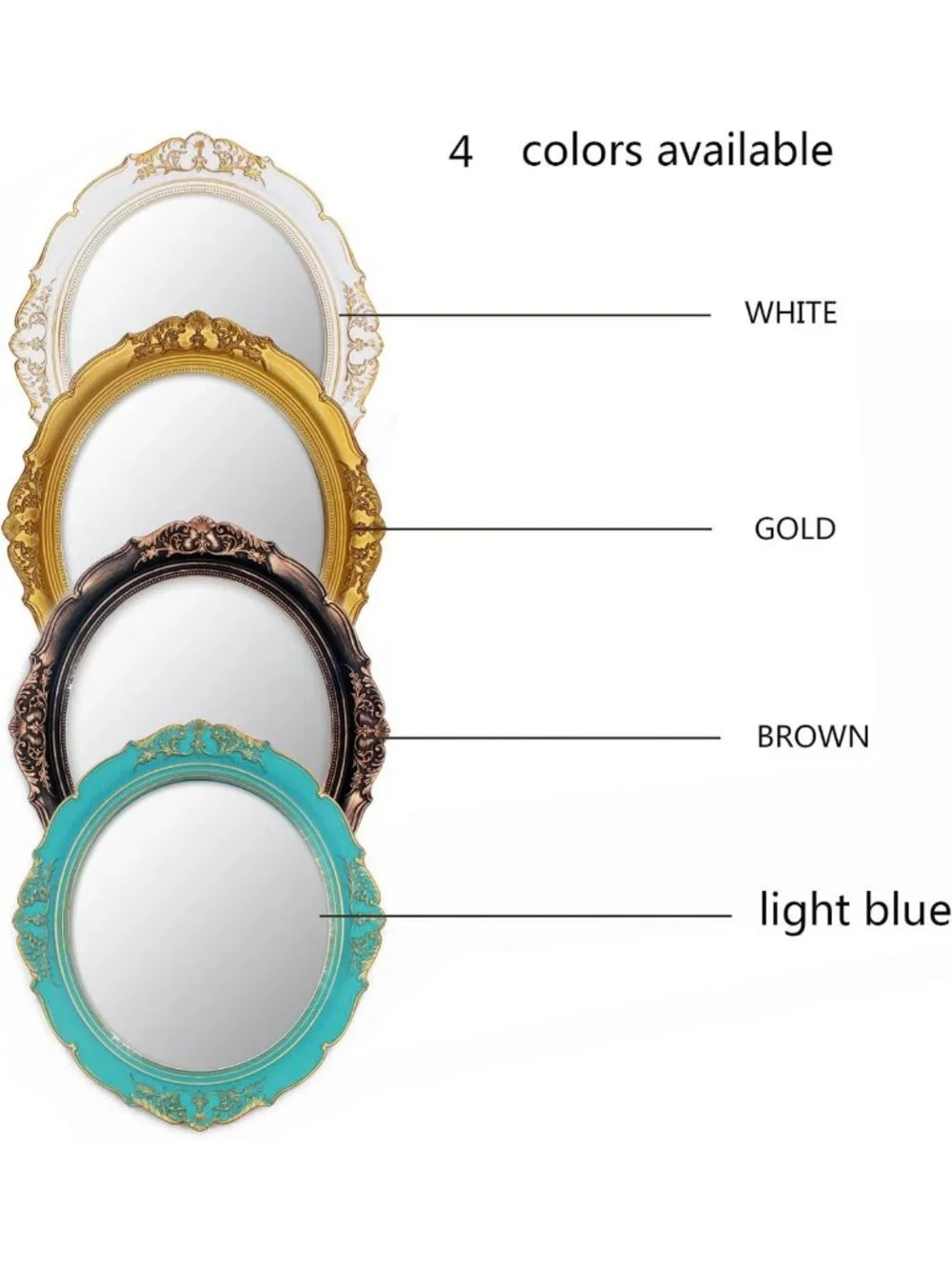 Vintage Oval Decorative Wall Mirror - 13.1x14.8 Inch Hanging Accent for Bedroom
